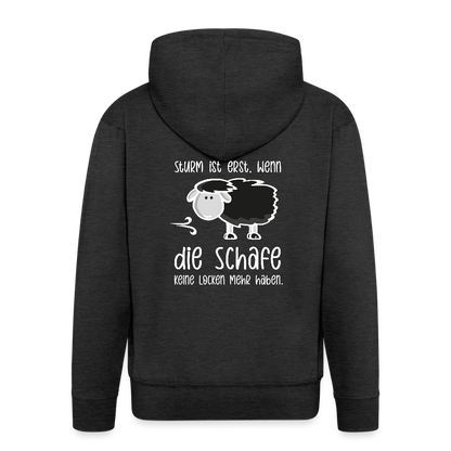Herren Premium Kapuzenjacke - Schaf (weiss) - Anthrazit