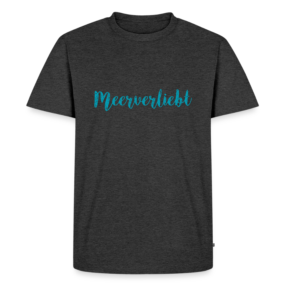 Herren Premium Bio T-Shirt - Meerverliebt - Anthrazit meliert