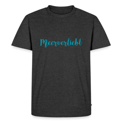 Herren Premium Bio T-Shirt - Meerverliebt - Anthrazit meliert