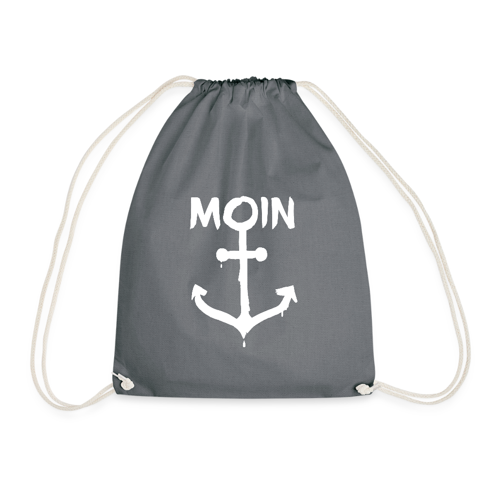 Turnbeutel - Moin Anker (weiss) - Grau