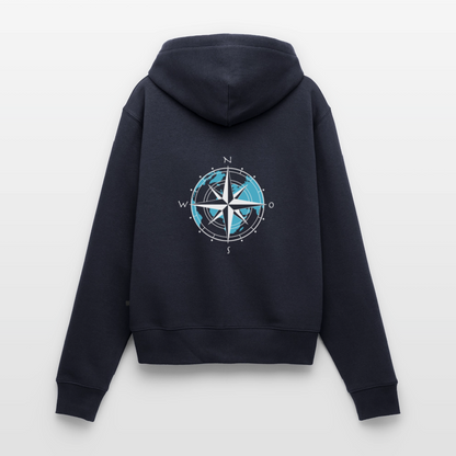 Damen Premium Kapuzenjacke - Kompass (weiss) - Navy