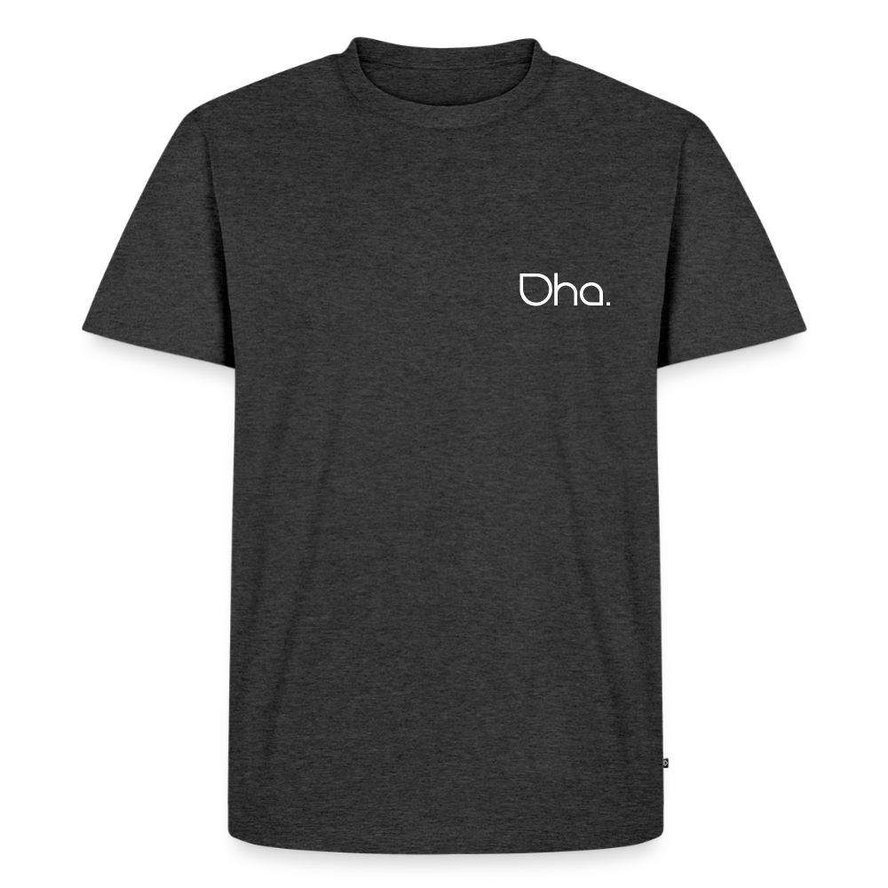 Oha - Herren Premium T-Shirt (weiß) - Anthrazit meliert