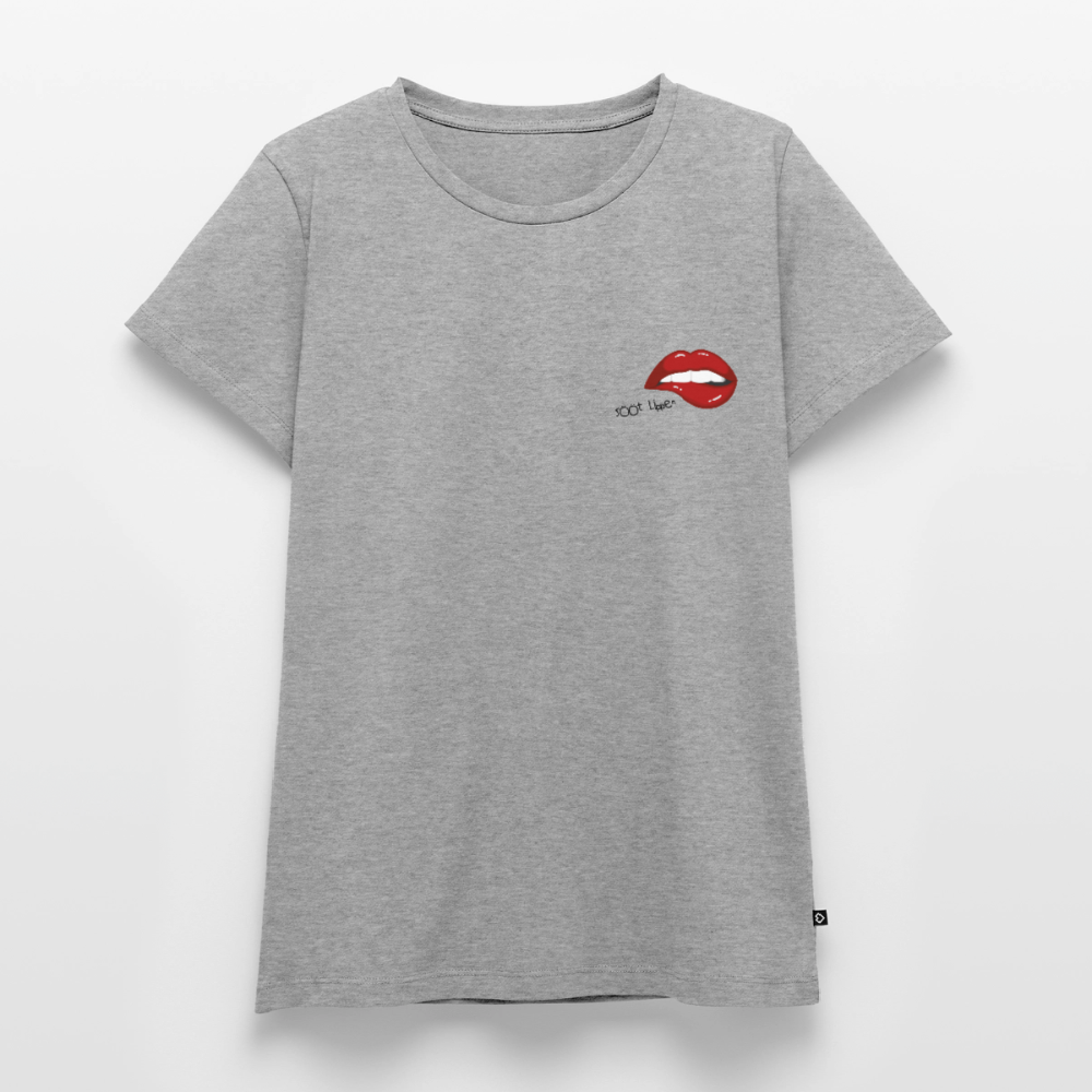 Damen Premium Bio T-Shirt - sööt Lippen - Grau meliert