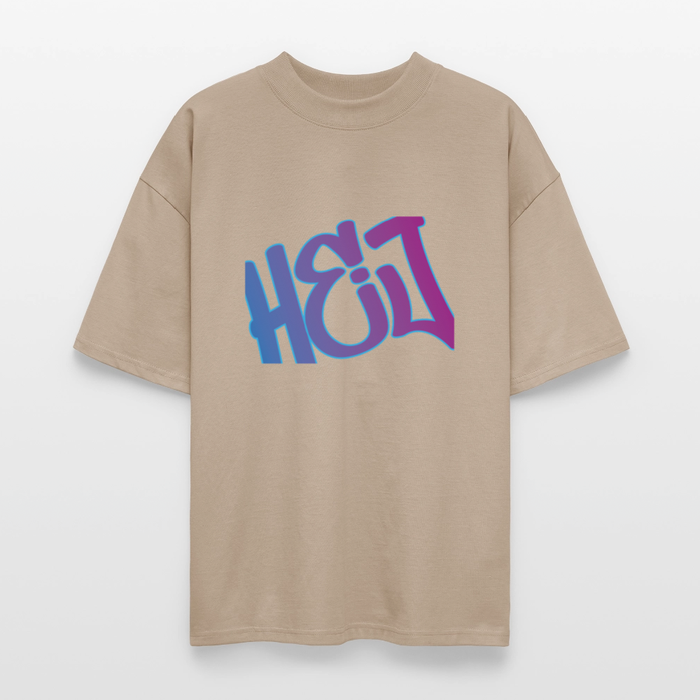 Unisex Oversized Bio T-Shirt - Hej - Steingrau