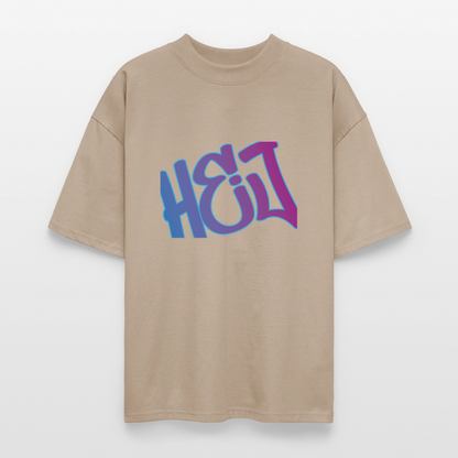 Unisex Oversized Bio T-Shirt - Hej - Steingrau