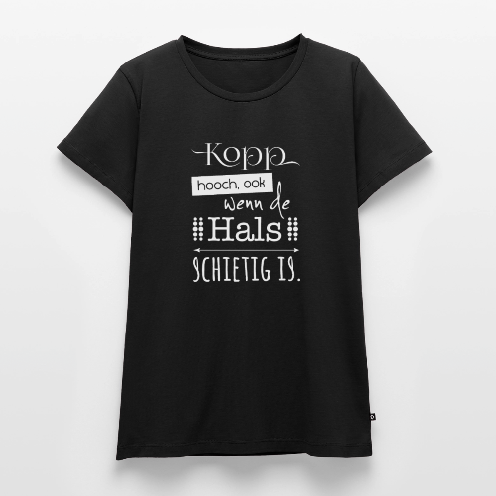 Damen Premium Bio T-Shirt - Kopp hooch (weiss) - Schwarz