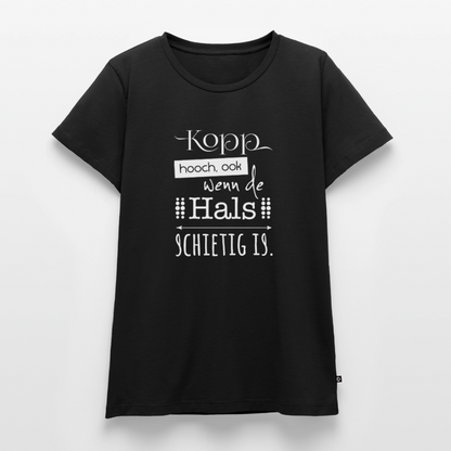 Damen Premium Bio T-Shirt - Kopp hooch (weiss) - Schwarz