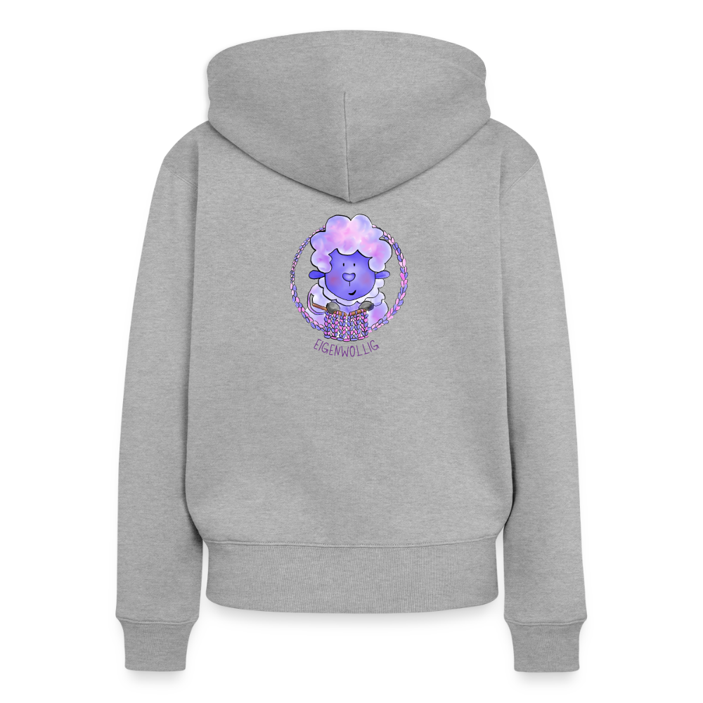 Frauen Premium Kapuzenjacke - Eigenwollig - Grau meliert