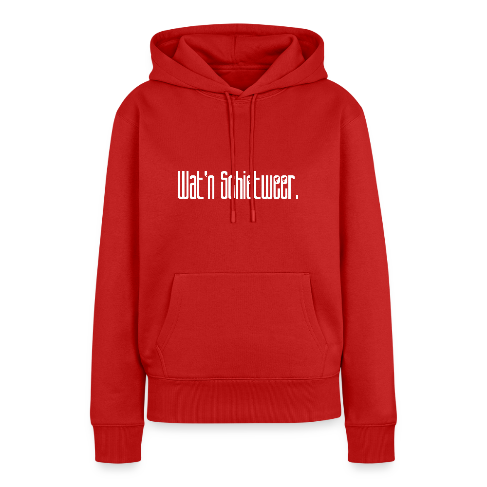 Damen Premium Hoodie - wat'n Schietweer (weiss) - Rot