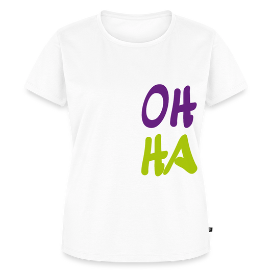 Damen Premium Bio T-Shirt - Oh ha - Weiß