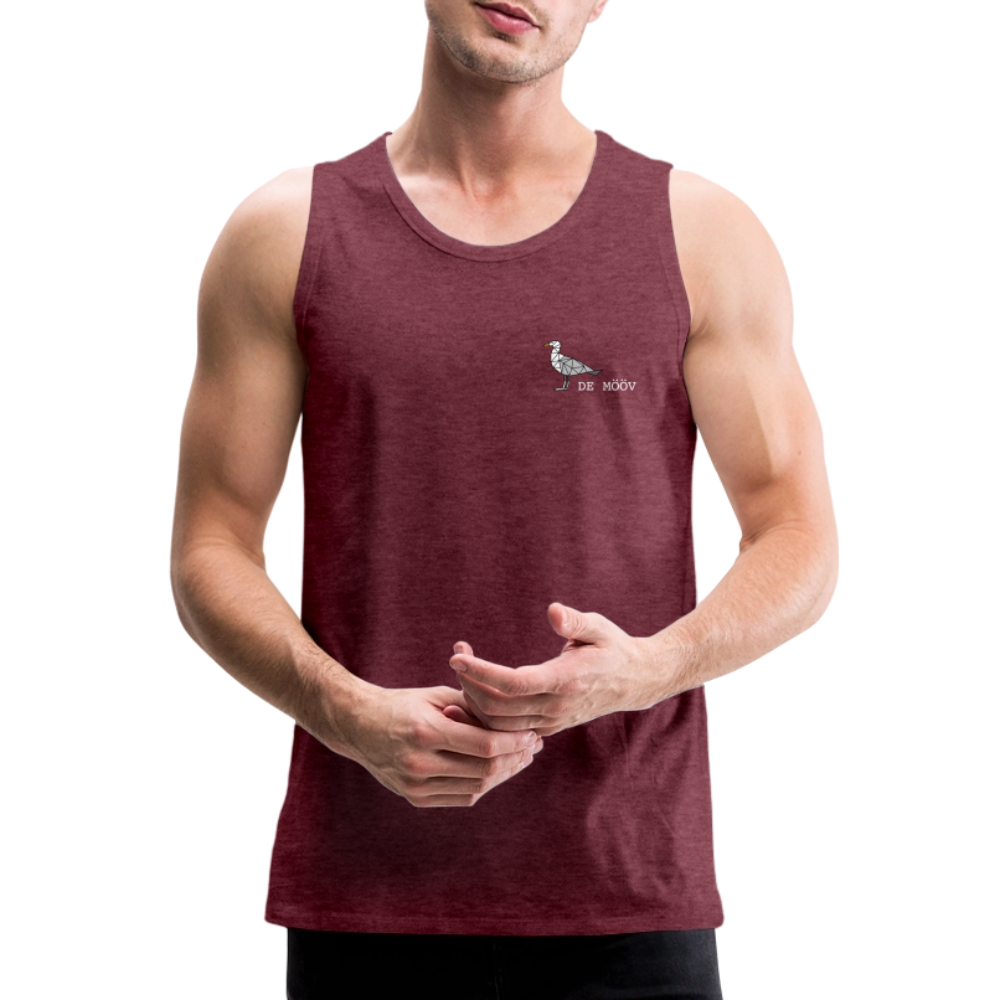 Männer Premium Tank Top - de Mööv (weiss) - Bordeauxrot meliert