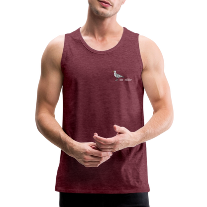 Männer Premium Tank Top - de Mööv (weiss) - Bordeauxrot meliert