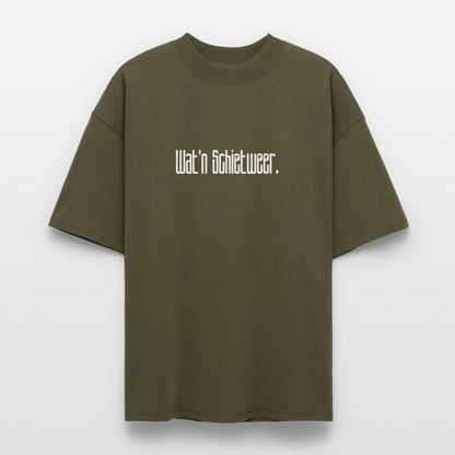 Unisex Oversize Bio-T-Shirt - wat'n Schietweer (weiss) - Khaki