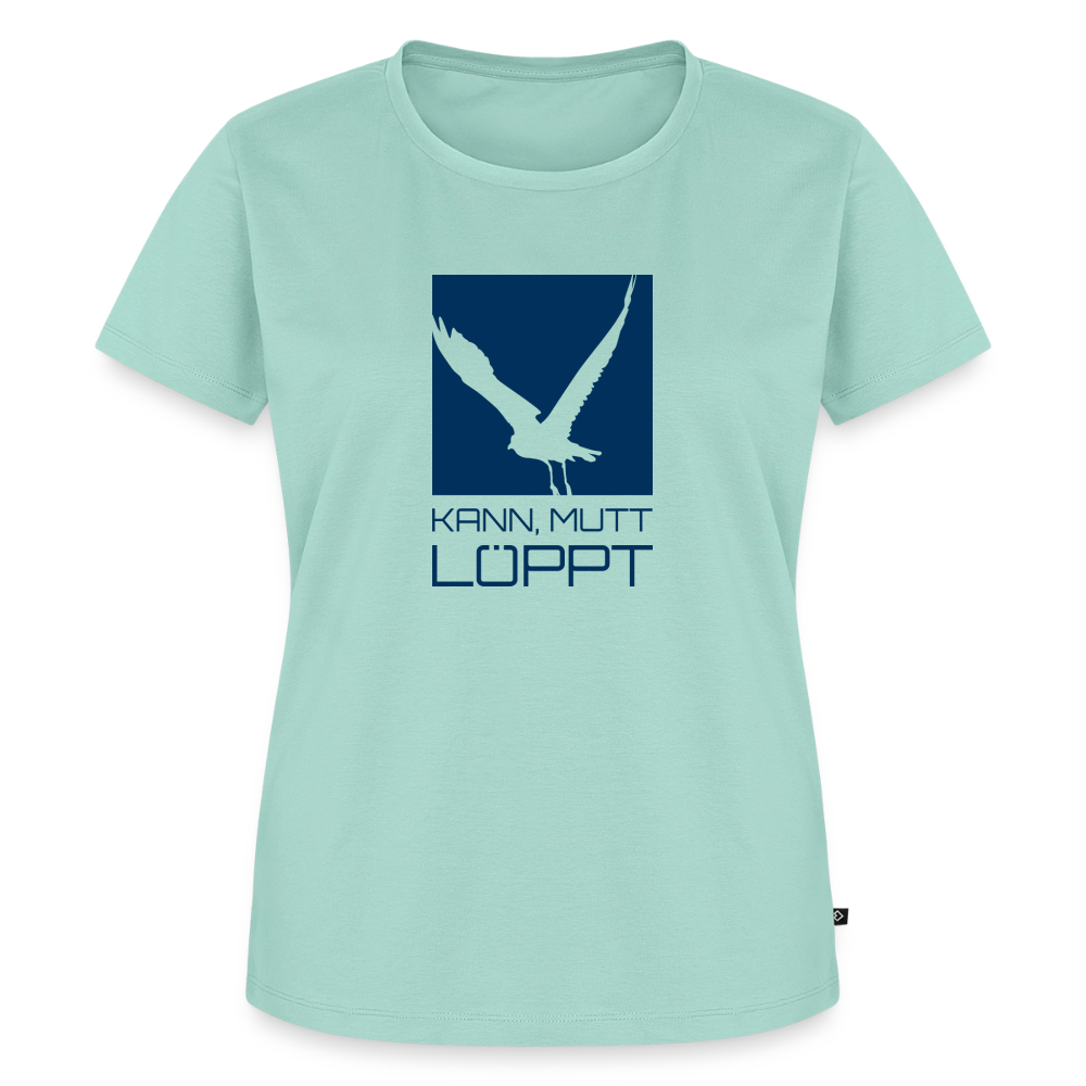 Damen Premium Bio T-Shirt - Kann, mutt, löppt - Mint 