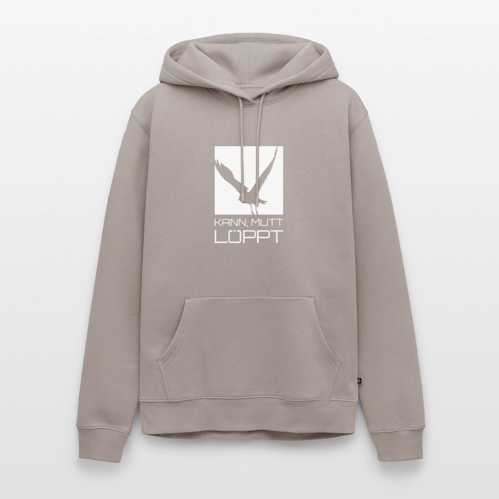 Herren Premium Hoodie - kann, mutt, löppt - Taupe