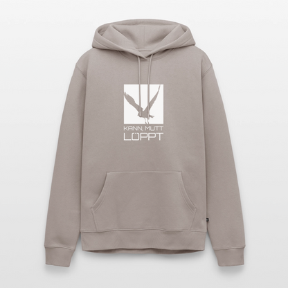 Herren Premium Hoodie - kann, mutt, löppt - Taupe