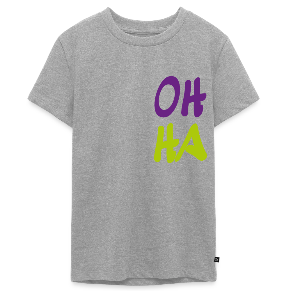 Teenager Premium T-Shirt "Oh ha" - Grau meliert