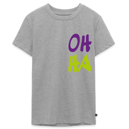 Teenager Premium T-Shirt "Oh ha" - Grau meliert
