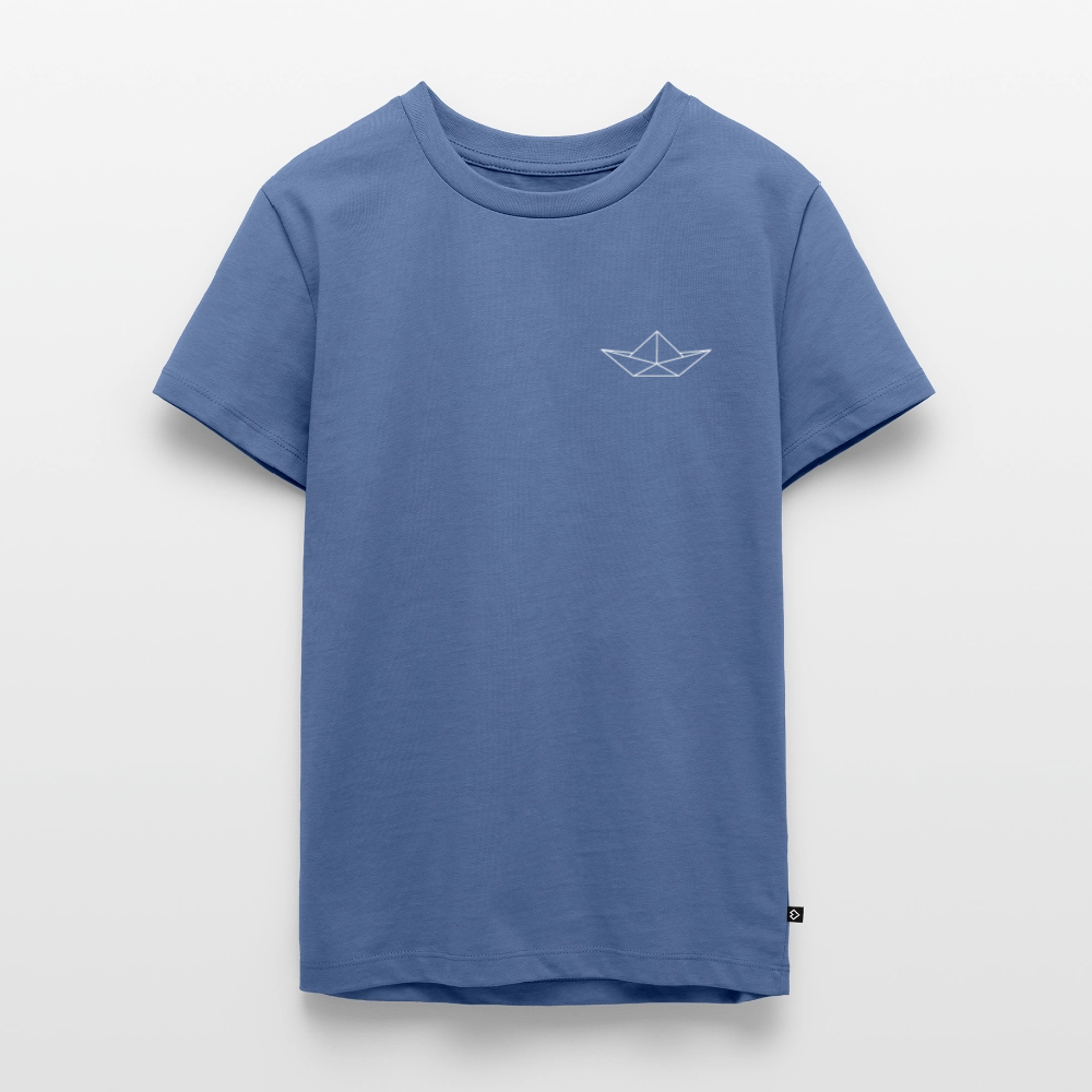 Teenager Premium T-Shirt - Origami Boot (weiss) - Taubenblau