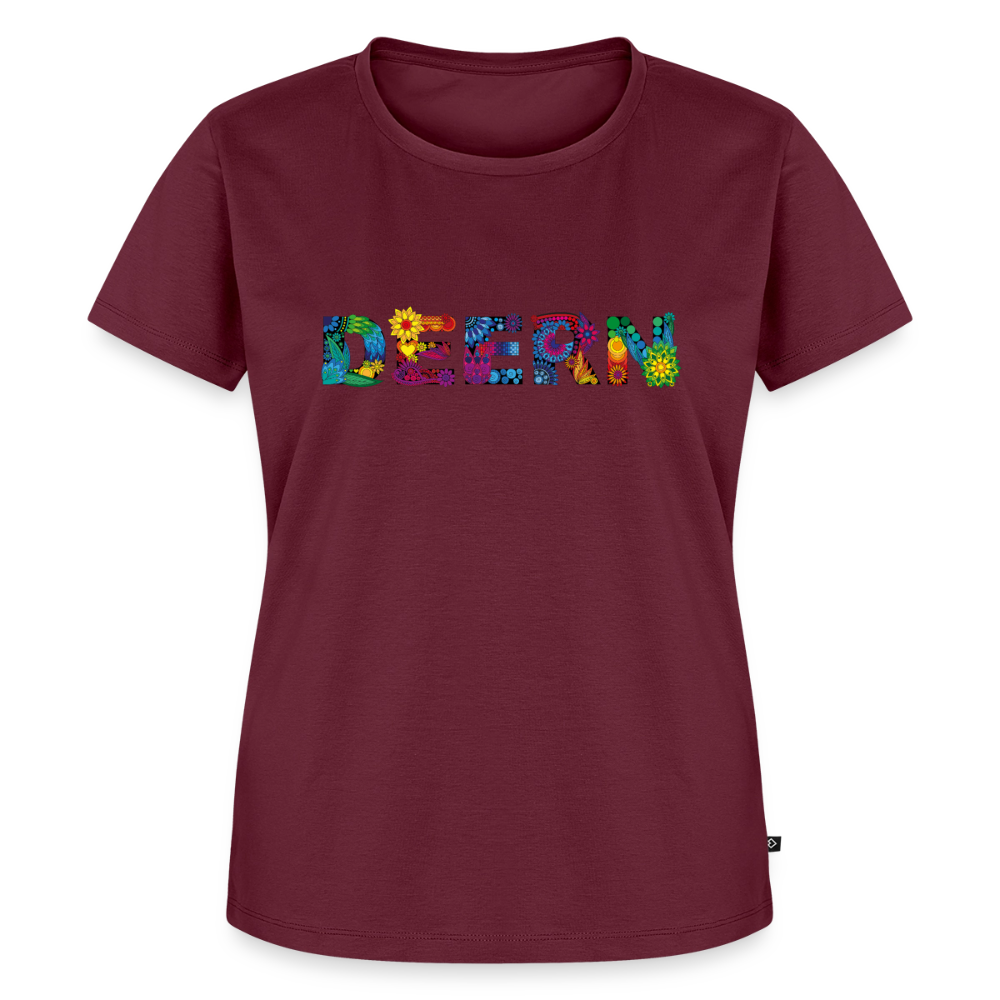 Damen Premium Bio T-Shirt - Deern - Burgunderrot