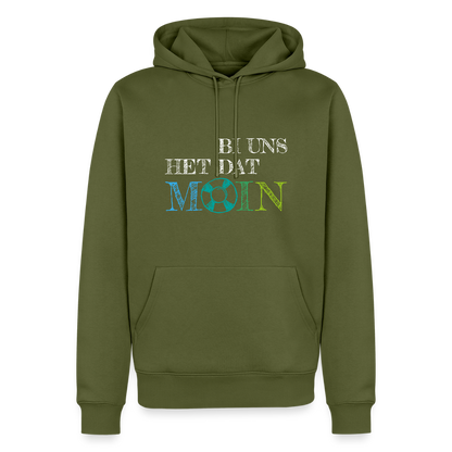 Herren Premium Hoodie- Bi uns het dat Moin (weiss) - Khaki