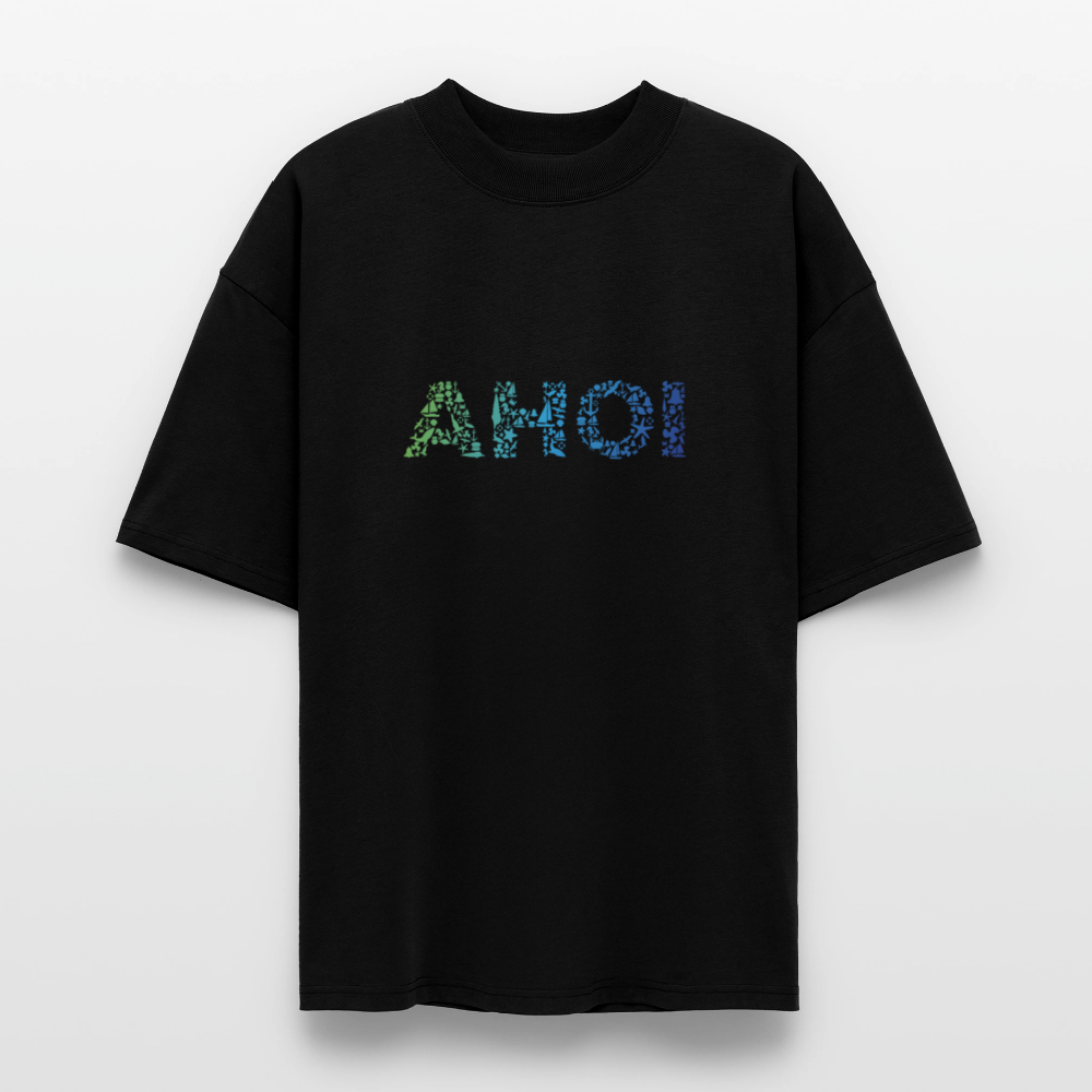 Unisex Oversize Bio-T-Shirt  - Ahoi doodles - Schwarz