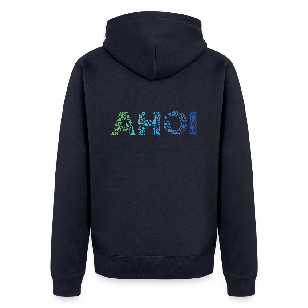 Herren Premium Kapuzenjacke - Ahoi doodles - Navy