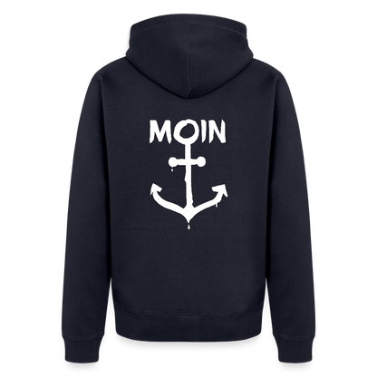 Herren Premium Kapuzenjacke - Moin Anker (weiss) - Navy