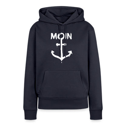 Damen Premium Hoodie - Moin Anker (weiss) - Navy