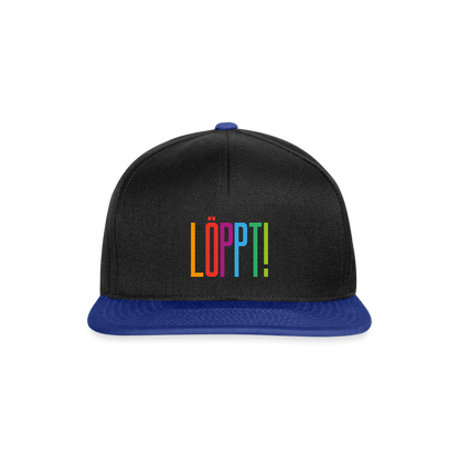 Snapback Cap - Löppt! - Schwarz/Königsblau