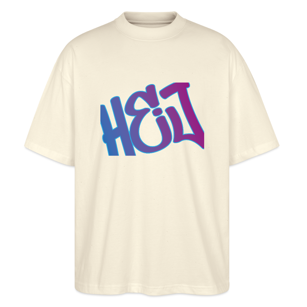 Unisex Oversized Bio T-Shirt - Hej - Weißgrau