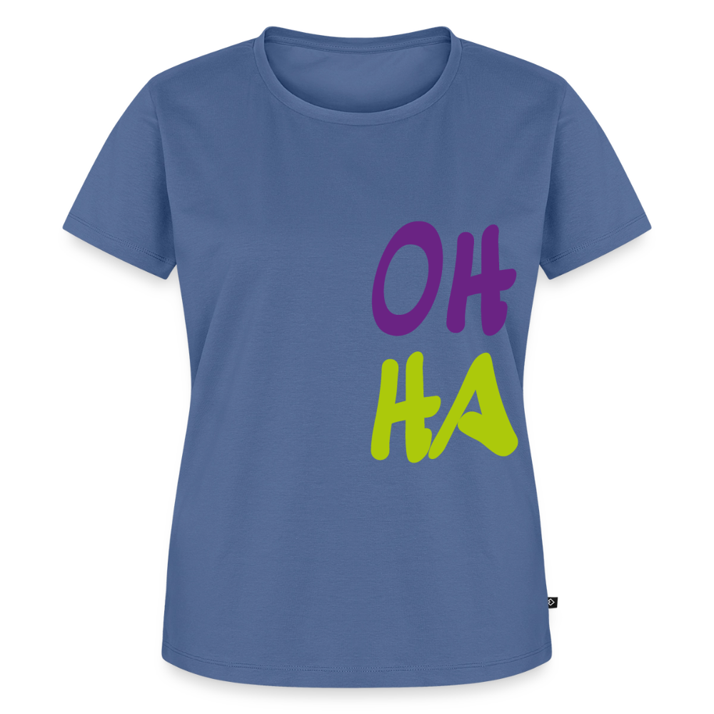 Damen Premium Bio T-Shirt - Oh ha - Taubenblau
