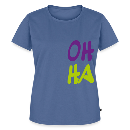 Damen Premium Bio T-Shirt - Oh ha - Taubenblau