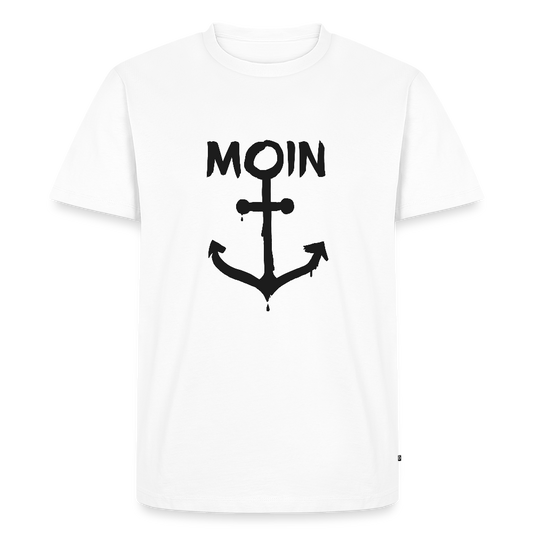 Herren Premium Bio T-Shirt - Moin Anker - Weiß