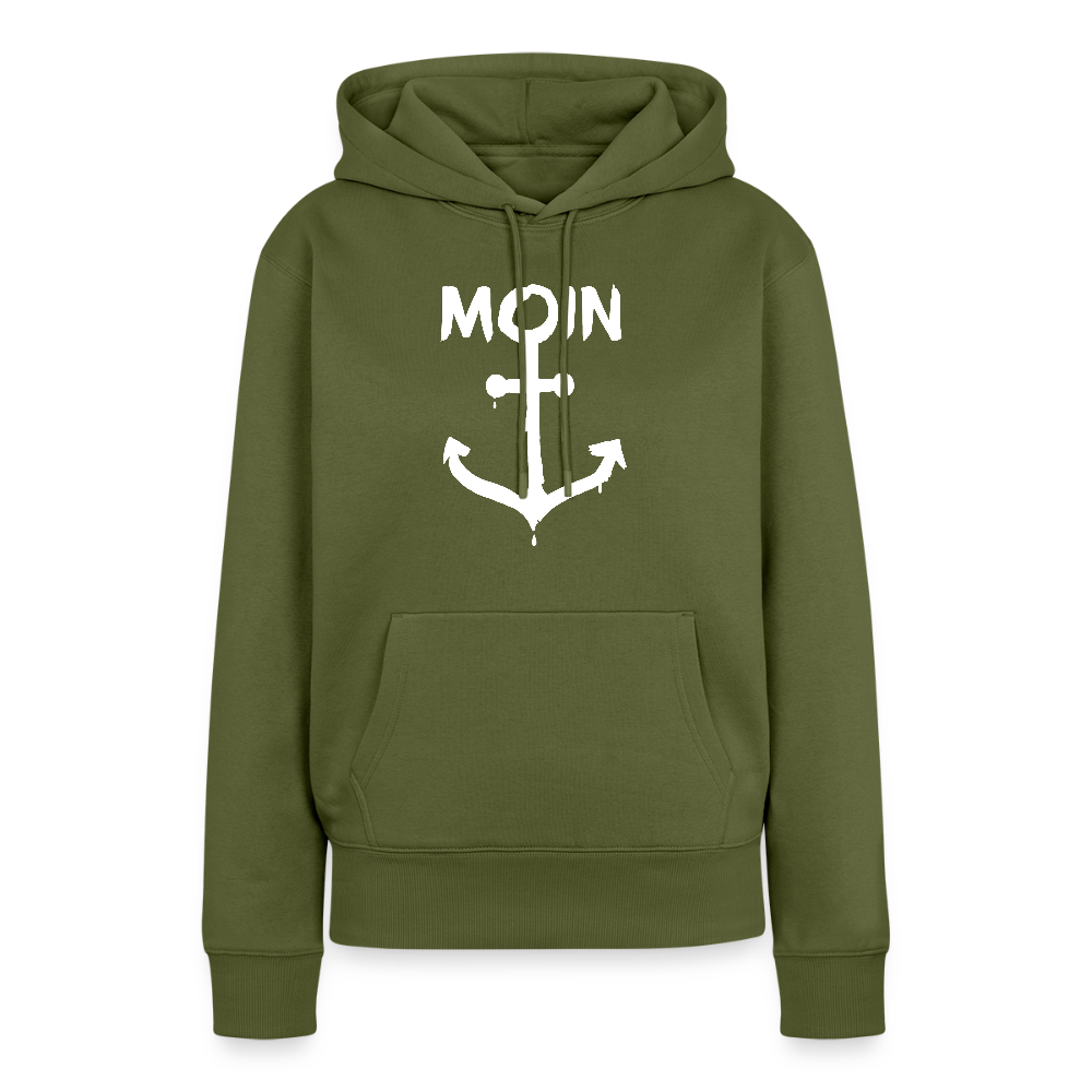 Damen Premium Hoodie - Moin Anker (weiss) - Khaki