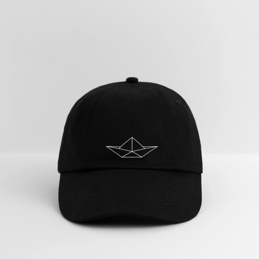 Baseballkappe - Origami Boot (weiss) - Schwarz/Schwarz