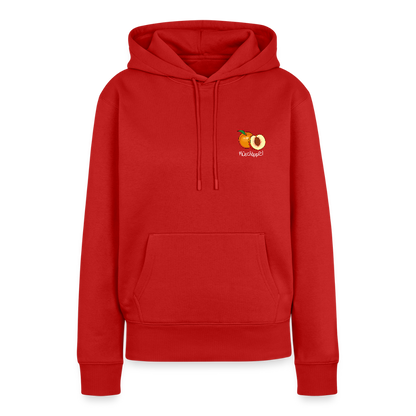Damen Premium Hoodie - Plüschappel (weiß) - Rot