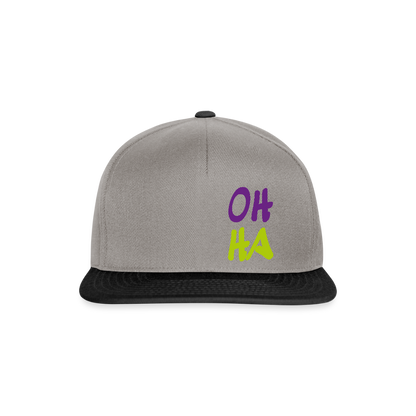 Snapback Cap - Oh ha - Graphit/Schwarz