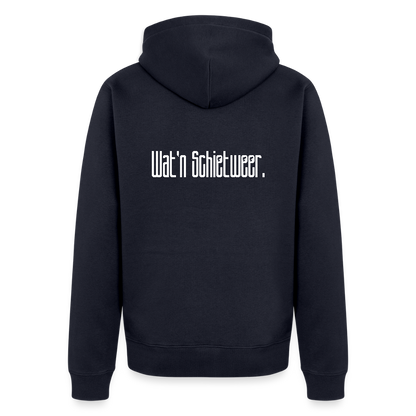 Herren Premium Kapuzenjacke - wat'n Schietweer (weiss) - Navy