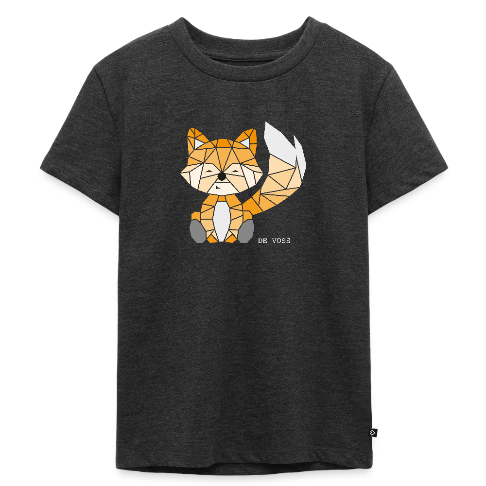 Kinder Premium T-Shirt - De Voss (weiss) - Anthrazit meliert