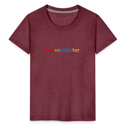 Kinder Premium T-Shirt - Büxenschieter - Bordeauxrot meliert