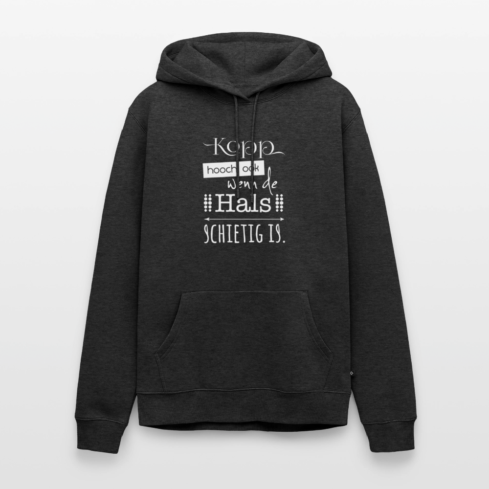 Herren Premium Hoodie - Kopp hooch (weiss) - Anthrazit meliert