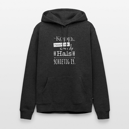 Herren Premium Hoodie - Kopp hooch (weiss) - Anthrazit meliert