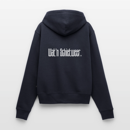 Damen Premium Kapuzenjacke - wat'n Schietweer (weiss) - Navy