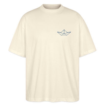Unisex Oversize Bio-T-Shirt  - Origami Boot - Weißgrau