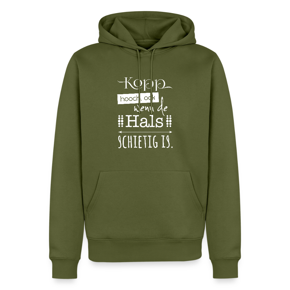 Herren Premium Hoodie - Kopp hooch (weiss) - Khaki