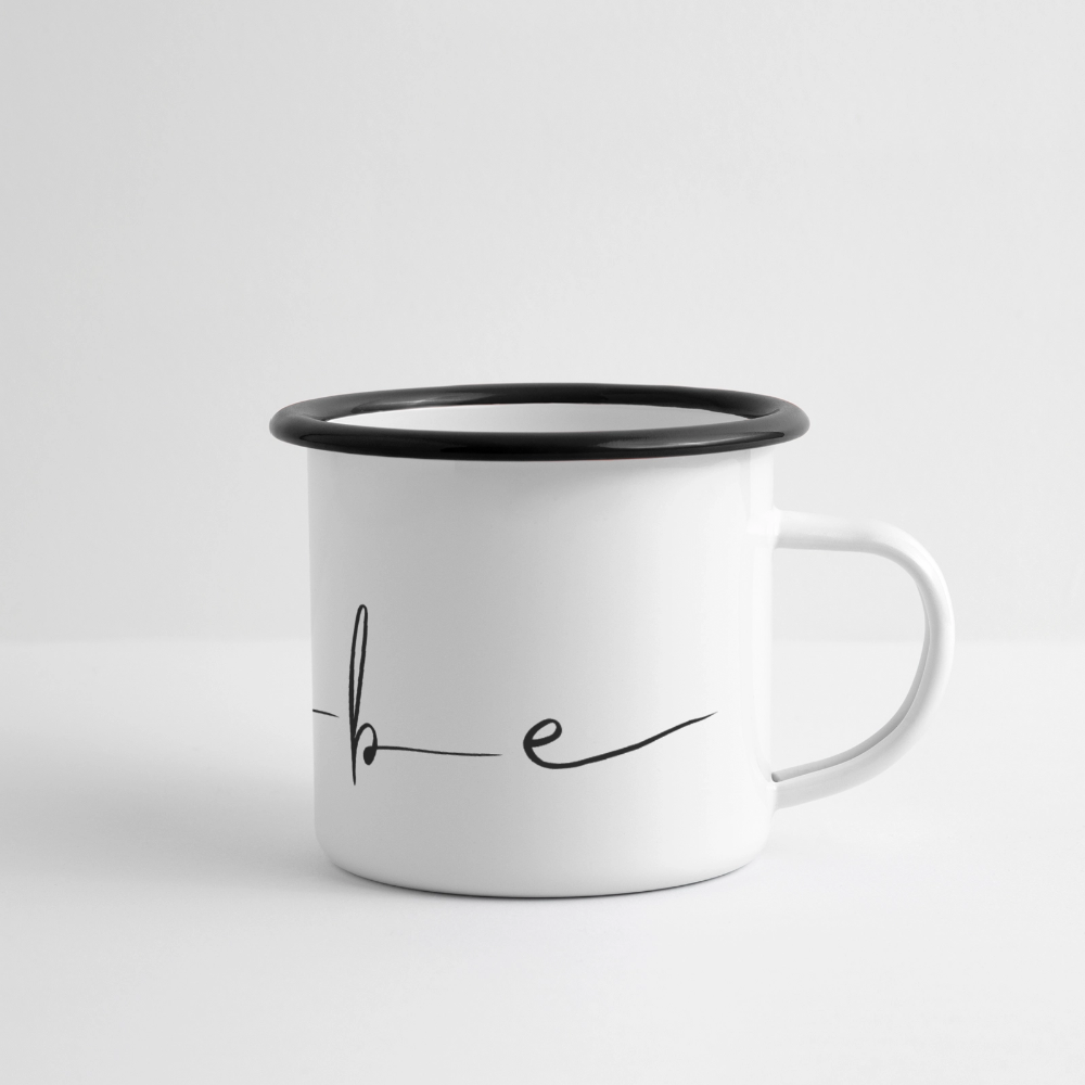 Ebbe - Panorama Emaille-Tasse - Weiß/Schwarz