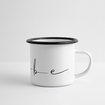 Ebbe - Panorama Emaille-Tasse - Weiß/Schwarz