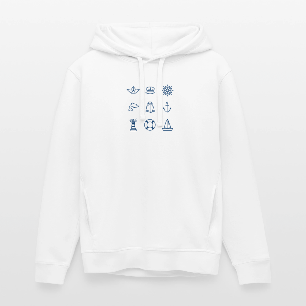 Unisex Bio-Hoodie - Nautik Doodles - Weiß