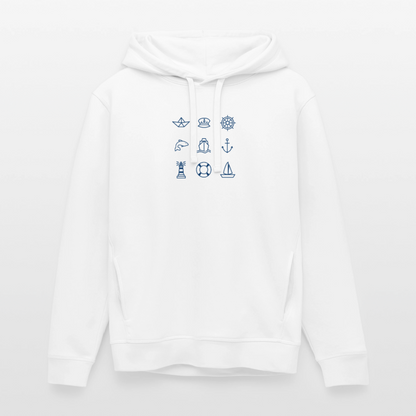 Unisex Bio-Hoodie - Nautik Doodles - Weiß